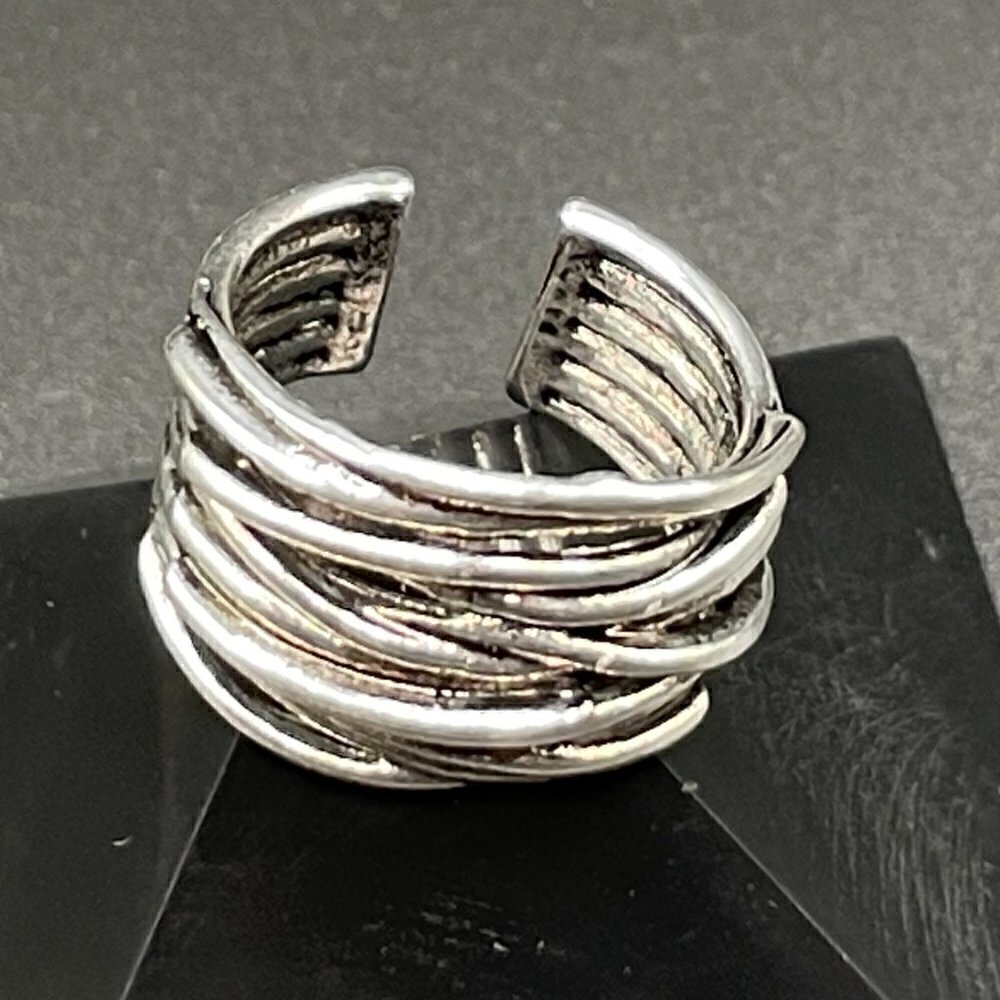 Twisted Distressed Wire Adjustable Wrapped Boho Ring #1150 - Picture 2 of 15